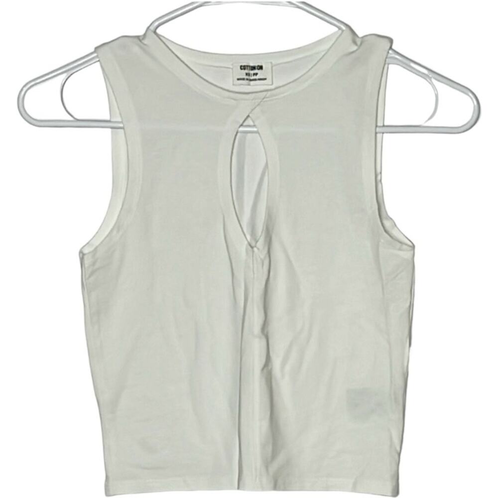 NWT Cotton: On white tank top Laura Keyhole size XS